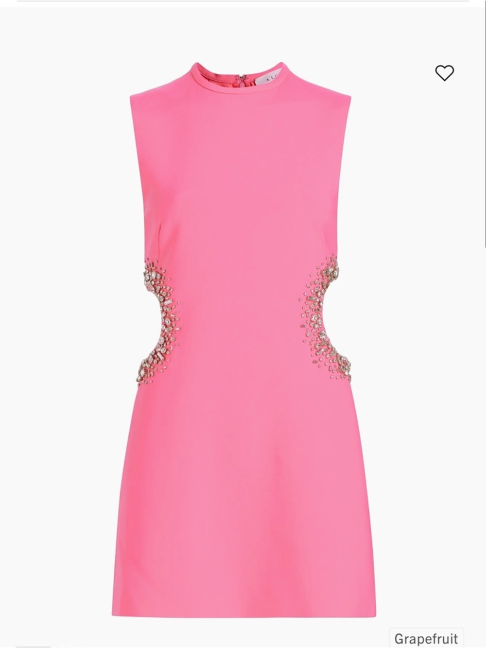 A.L.C. Grapefruit Pink Bejeweled Cutout Mini Dress